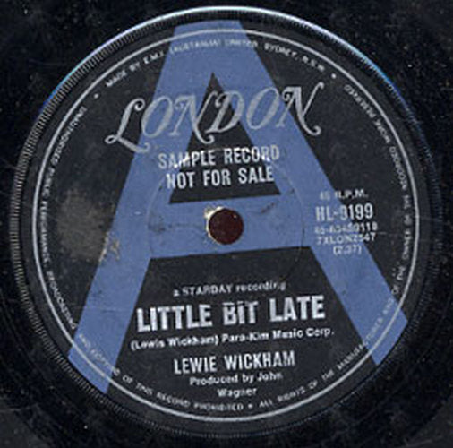 WICKHAM-- LEWIE - Little Bit Late / Endless Love Affair - 3